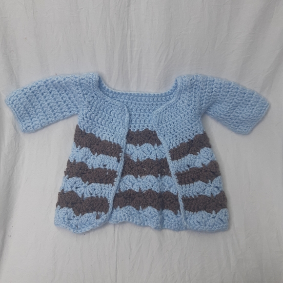 Knitted Blue Striped Sweater - Picture 1 of 1